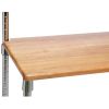 Metal Backers Rack with Storage Shelves and Solid Wood Cutting Board