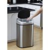 Stainless Steel 21-Gallon Kitchen Trash Can with Motion Sensor Lid