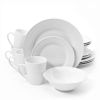 16-Piece White Ceramic Dinnerware Set w/ Bowls Plates and Mugs - Service for 4