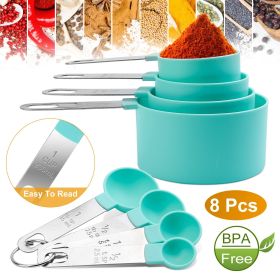 8Pcs Plastic Kitchen Measuring Cups.