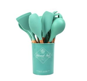 12 Pcs Silicone Spatulas With Wooden Handles