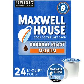 Maxwell House Original Roast Ground Coffee K-Cup Pods.