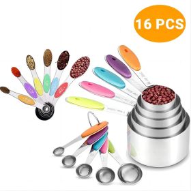 16 Pcs Stainless Steel Measuring Cups and Spoons Set