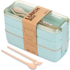 Green Lunch Boxes for Adults with Plastic Silverware