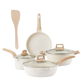 White Nonstick Granite Coating Cookware Set.