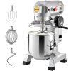 VEVOR Commercial Food Mixer, 30Qt Commercial Mixer with Timing Function, 1100W Stainless Steel Bowl Heavy Duty Electric Food Mixer Commercial with 3 S