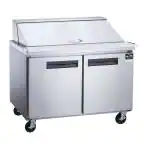 2-Door Stainless Steel Commercial Food Prep Table Refrigerator