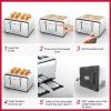 (Don't sell on Amazon) Toaster 4 slices, geek chef stainless steel extra-wide slot toaster, dual control panel with bagel/defrost/cancel function, 6 s