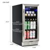 Built-in and Freestanding 15" Mini Beverage Refrigerator/Wine Cabinet, 120 Cans, 34-65¬∞F, Quiet, Adjustable Shelves, LED Lighting, ETL , Touch Contro