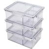 Set of 3 Clear Box Food Storage Containers