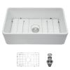 33 Inch White Farmhouse Ceramic Single Kitchen Sink