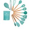 12 Pcs Silicone Spatulas With Wooden Handles