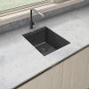 14-Inch Gloss Black Stainless Steel Workstation Undermount Single Bowl Kitchen Sink