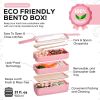 Pink Bento Box Lunch Containers