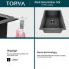 14-Inch Gloss Black Stainless Steel Workstation Undermount Single Bowl Kitchen Sink