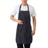 1pc Black Unisex Adjustable Bib Apron