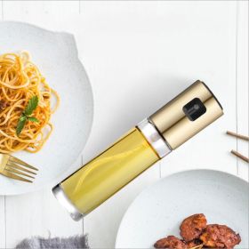 Refillable Oil Spray Bottle For Roasting Air Fryer (Color: gold)