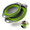 2pcs Collapsible Foldable, Strainers Silicone Colander