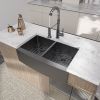 33"x21" Gunmetal Black Farmhouse Stainless Steel Kitchen Sink