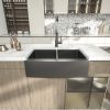 33"x21" Gunmetal Black Farmhouse Stainless Steel Kitchen Sink